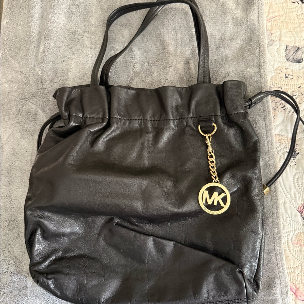 Michael Kors Black Leather Shoulder Bag